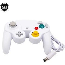 Resim Beyaz Kablolu Oyun Kolu Gamepad Şok Sopa Joypad Titreşim Nintendo İçin Wii Gamecube İçin Ngccontroller Pad Joystick İçin 