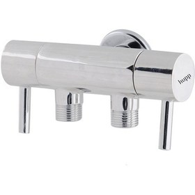 Resim Kupp Çift Çıkışlı Taharet Musluğu Banyo Ara Musluk Gri 