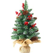 Resim Konesam 60cm Pvc Mini Noel Ağacı, Masüstü Simülasyon Bitkisi, Ofis Dekorasyonu, Noel Günü Senaryo Düzeni, Normal Tip Çok Renkli 