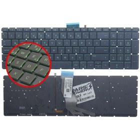 Resim HP Uyumlu 15-bs103nt, 15-bs104nt, 15-bs105nt Notebook Klavye Işıklı (Siyah TR) (Pars Power) Siyah - Yeşil Işıklı 460285 