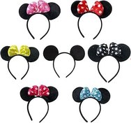 Resim CHUANGOU 7 adet Mouse Ears alın bandı, fare kulaklı saç bandı, maskeli balo, doğum günü kutlaması, parti gecesi, kulüp için. 