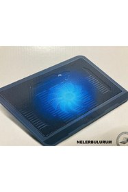 Resim nelerbulurum Mavi Işıklı 120mm Tek Fanlı Işıklı Notebook Soğutucu 
