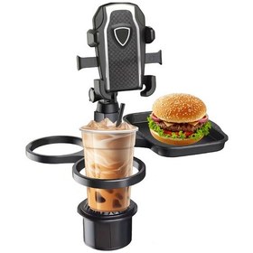 Resim Exenar - Siyah - Araç İçi Bardak Tutucu Ve Tepsi 3'ü1 Arada Telefon Tutucu İçecek Tutucusu Auto Oto Bardaklık Diğer 