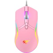 Resim Havit Gamenote MS1026 Rgb Uyumlu Pembe Gaming Oyuncu Mouse 6400DPI 