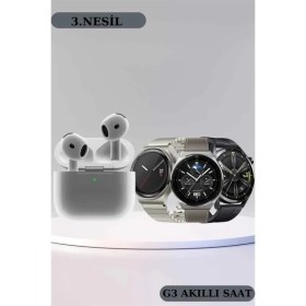 Resim Uslucan Alışveriş Akıllı Saat ve Kulaklık Seti Bildirim Görme Arama Cevaplama Anc Özelliği 