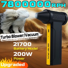 Resim HIPAPPY 200W Kablosuz Turbo Üfleyici ve Vakum - Ağır Hizmet 3 Hızlı (Yüksek/Orta/Düşük) Turbo Jet Fan ve Vakum Temizleyici, USB-C Hızlı Şarj, Klavye, Araba, Ev, Dış Mekan, Kar için Güçlü Üfleyici - Kompakt ve Taşınabilir Lityum-Polimer Bataryalı - İdeal Erkek Gadget Hediyesi, Araba Temizleme Aracı, Şık El Tipi Cihaz, Dayanıklı Yapı 
