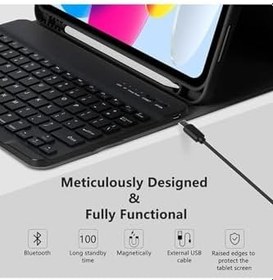 Resim Fogy İpad Air 11 Inç M2 Çipli 6.Nesil 2024 Case ile Uyumlu Bluetooth Türkçe Q Klavyeli Kılıfı, Siyah 