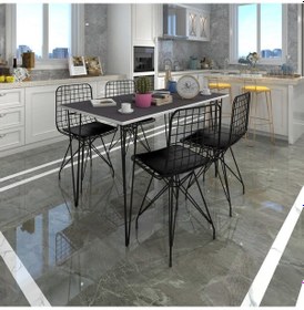 Resim Knsz masa sandalye takımı hem75mazlum grisyh 100*070 4 sandalye syhsyh 