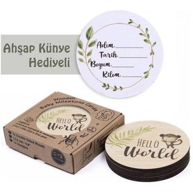 Resim Safari Ahşap Bebek Anı Diskleri İngilizce Fotoğraf Çekim Kartları 