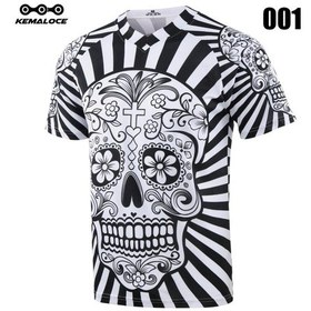 Resim Siyah&beyaz Kemaloce Erkekler Motokros Forması Yaz Kısa Kollu Benzersiz Hızlı Kuru Mtb Jersey Beyaz Bmx Gömlek Siyah 