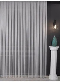 Resim Petek Dokulu Eteği Kurşunlu Grek Tül Perde / Ölçünüze Özel Dikim 