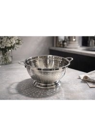 Resim Morponi Paslanmaz Çelik Inx Makarna Süzgeci 22 Cm Gümüş 