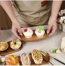 Resim Büro Ev Ofis Atıştırma Keyfi İçin 3parça Oval Bambu Kahvaltı Meyve Çerez Tabağı Seti Diğer 