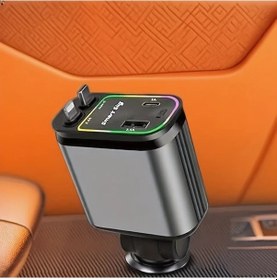 Resim Gaojunshop01 Kai Metal 66w Araç Şarj Cihazı Titanyum Gümüş Renk, 2 Adet Çekilebilir Kablo, Hızlı Şarj 