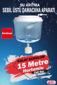 Resim Çiftçiler Uyumlu Sebil Üstü Aparatı Kırılmaz,hazneli (15 Metre Hortumlu) 