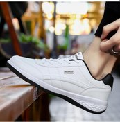 Resim Beyaz Yeni Büyük Boy 39-47 Spor Ayakkabı Erkek Öğrenciler Koşu Ayakkabıları Moda Nefes Erkek Ayakkabıları Beyaz 