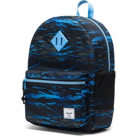 Resim Herschel Heritage™ Çocuk | Su İtici Kumaş Sırt Çantası, 15 L - Dalgalı Siyah - Mavi / OS 