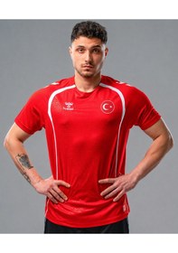 Resim Hummel Target Milli Takım T-shirt İsteğebağlı İsim Ve Numara Baskısı Hediyemizdir Kırmızı - Beyaz 
