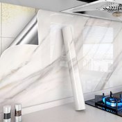 Resim 1 Rulo Kendinden Yapışkanlı Mermer Etkili Vinil Duvar Çıkartmaları - Mutfak Tezgahları, Banyo ve Dolaplar için Su Geçirmez Yapıştır & Soyulabilir Kontak Kağıdı - Kolay Ev Dekorasyon Yükseltme, Banyo Duvar Stickerları 