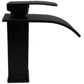 Resim Xuweiwei Black- 1 Adet Şelale Bataryası Tek Kollu Banyo Lavabo Bataryası Duş Başlığı Ve Küvet Bataryası 