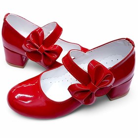 Resim BEEBRON Ortopedik Topuklu Abiye Kız Çocuk Ayakkabı Glossy Series Abiayk2401 Rugan Kırmızı 