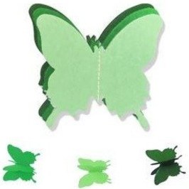 Resim Düğün Doğum Günü Parti Dekoru Kağıt Kelebek Dizesi Degrade Yeşil 