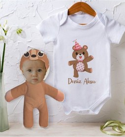 Resim Bitmeyenkartus Bk Kids Kişiye Özel Fotoğraflı Bebek Yastık Ve Bebek Body Zıbın H (550906452) Çok Renkli 