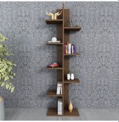 Resim Karo Dekoratif Kitaplık Ceviz Ceviz 