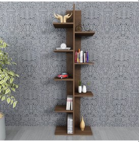 Resim Karo Dekoratif Kitaplık Ceviz Ceviz 