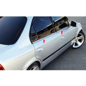 Resim Honda Civic 1996-2002 Sedan Krom Cam Çıtası 4 Kapı 4 Parça P.Çeli 