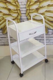 Resim Hamak Sepeti Tek Çekmeceli 2 Raflı Etejer Beyaz Renk 