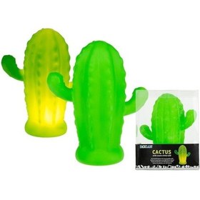 Resim Pilli Silikon Led Işıklı Sevimli Kaktüs Gece Lambası Aydınlatması Beyaz 