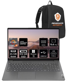 Resim Lenovo V15 G2 ALC Ryzen 7 5700U 24GB 512GB SSD 15.6\ FHD W11H 82KD0044TX & PER4 ÇANTA 