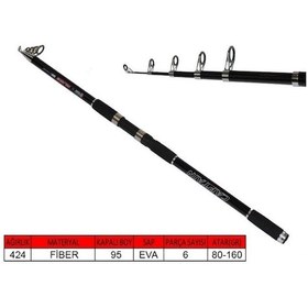 Resim Captain 1750 Pelagos 390cm Tele Surf Kamış 80 160gr Atar 