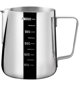 Resim Paslanmaz Çelik Sütlük - Barista Süt Isıtıcı & Köpürtücü | Art Pitcher | Küçük & Büyük Boy Seçenekli, Ocak Üstü Çelik Süt Potu (550 Ml) 