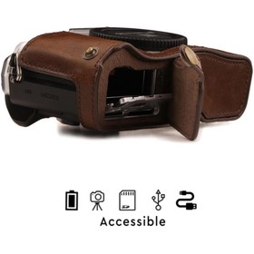 Resim MegaGear MG1350 Olympus OM-D E-M10 Mark III Deri Kamera Çantası 