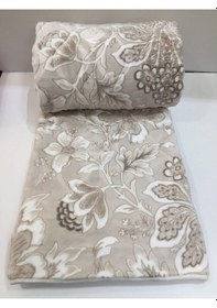 Resim Sarar Gül Modern Desen Çift Kişilik Battaniye 4 Kg Yıkanabilir Peluş Kalın Battaniye Kahverengi 