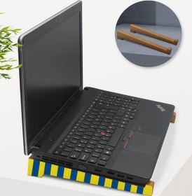 Resim Gift Taşınabilir Ahşap Sarı Lacivert Notebook Laptop Standı 