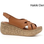 Resim Gönderi R Kadın Taba Antik Cırt Bantlı Dolgu Topuk Hakiki Deri Sandalet Dyza70945777 Taba 