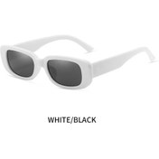 Resim Uyellow Moda Retro Kare Güneş Gözlüğü - Kadın Vintage Seyahat Parlama Önleyicigümüş51gri Gri 