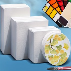 Resim 20 adet obestda Premium Suluboya Kağıdı Kartpostallar 300GSM - Saten Bitiş, Geri Dönüştürülebilir, 120gsm - Kendin Yap Tebrik Kartları, Teşekkür Kartları, Davetiyeler & Doğum Günü Projeleri İçin Mükemmel - Dekoratif Ginkgo Yaprağı Tasarımı İçerir, Posta için Kartpostallar 