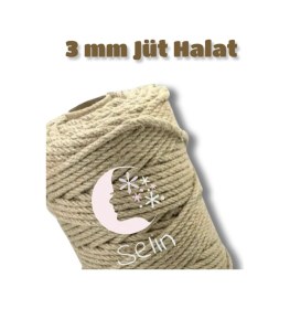 Resim 3mm 20 Metre Jüt Halat İp Dekor İpi 