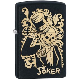 Resim Zippo Mat Siyah Joker Çakmak 