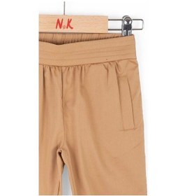 Resim Nk Kids Kız Bebek Beli Paçası Lastikli Kumaş Pantolon-13838 Kahverengi 