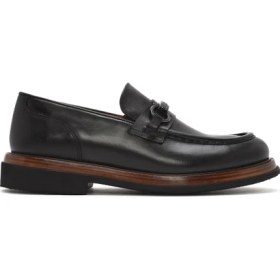 Resim Derimod Erkek Siyah Tokalı Deri Casual Loafer 25SFD722418 
