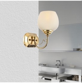 Resim Lamore Home Belçim Opal Camlı Tekli Sarı Aplik Sarı 