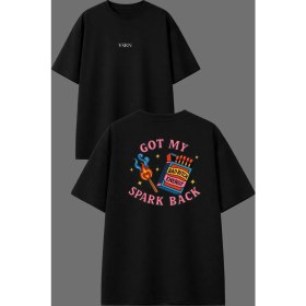Resim Vsrn Got My Tasarım Ön Arka Baskılı Siyah Oversize T Shirt 