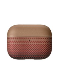 Resim Apple Uyumlu AirPods Pro 3 Kılıf Aramid Fiber Pitaka Tactile Woven Sunset-moonrise Serisi Kapak Kahverengi Kahverengi 
