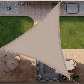 Resim Haki Üçgen Güneşlik Tente 15x15x15FT - UV Engelleme, Arka Bahçe, Bahçe, Veranda, Pergola için Su Geçirmez Gölgelik -, Güneş Koruması için Yırtılmaya Dayanıklı Dış Mekan Tente 