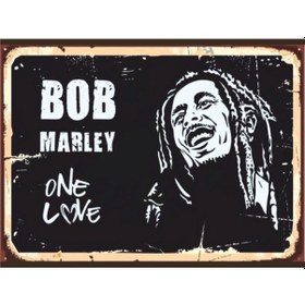 Resim Bob Marley One Love Temalı Retro Ahşap Poster Tablo Reggae Efsanesi Duvar Dekoru 